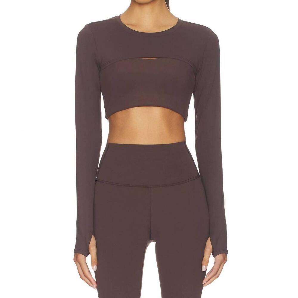 NEW SPLITS59 amelia airweight lite shrug in chocolate